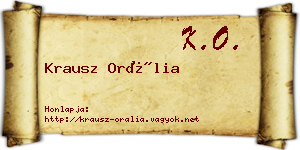 Krausz Orália névjegykártya