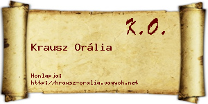 Krausz Orália névjegykártya