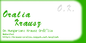 oralia krausz business card